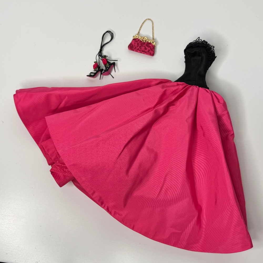Gardenia Agnes Gown Dress Shoes Purse Pink Black Integrity Fashion Royalty Doll